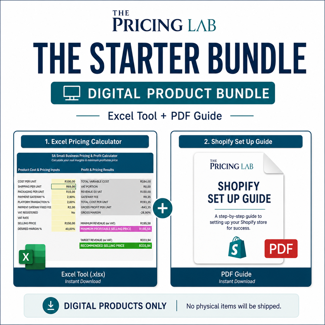 South African Ecommerce Starter Bundle: Shopify Setup Guide + Pricing Calculator
