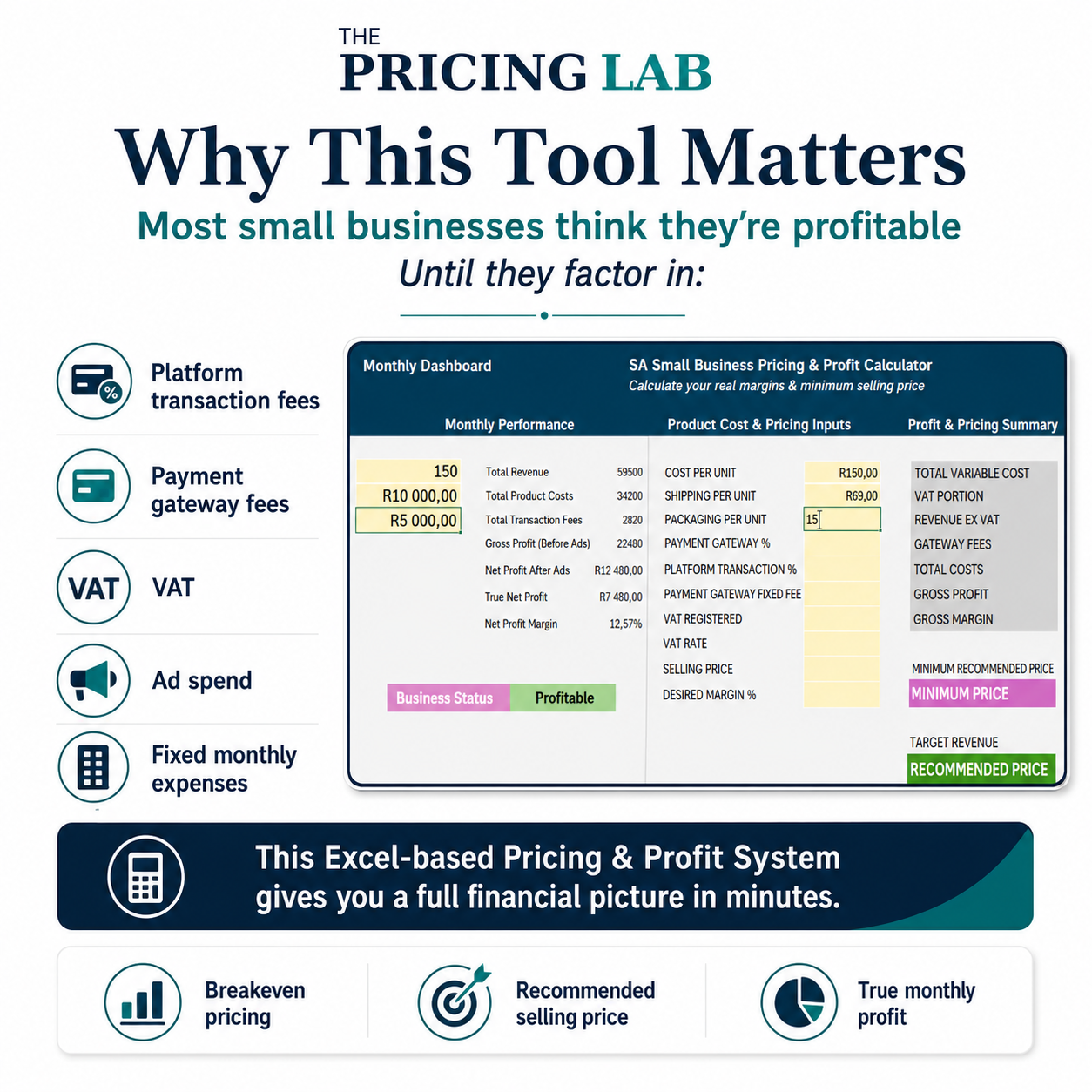 SA Small Business Pricing & Profit Calculator (Excel Tool)