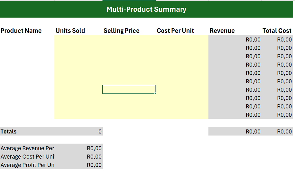 SA Small Business Pricing & Profit Calculator (Excel Tool)